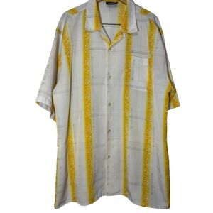 Vintage Southpole Button Down Shirt Mens XXL Yellow White Striped Y2K Streetwear